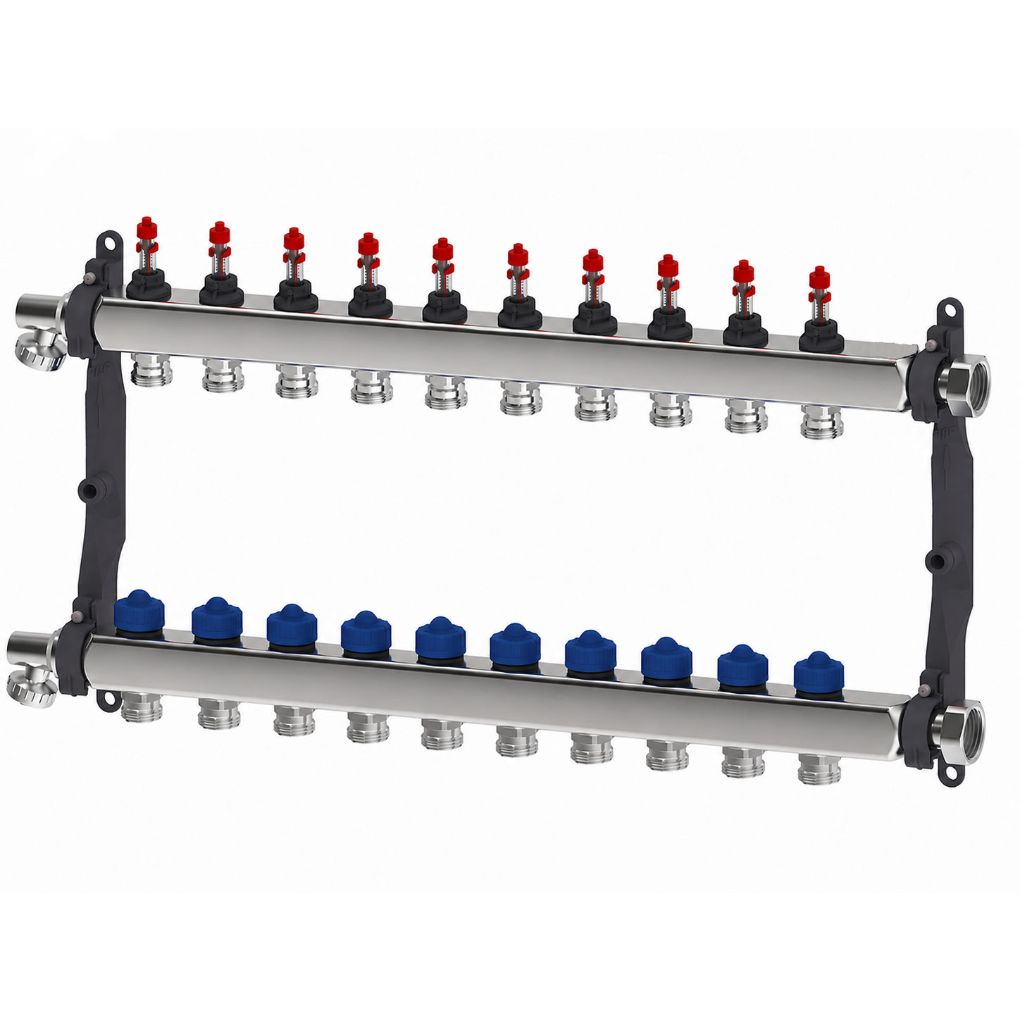 Roth Heizkreisverteiler 10-Heizkreise Edelstahl mit DFA absperrbar 1135010005