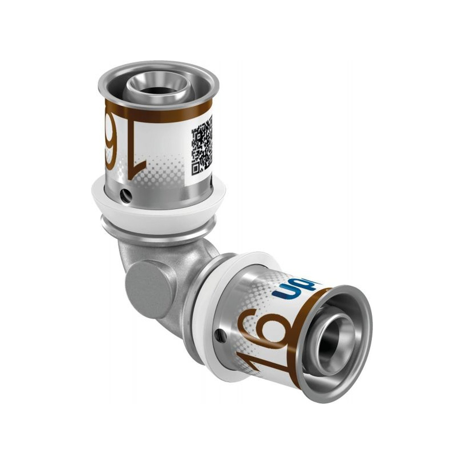 Uponor S-Press PLUS Bogen 90 Grad 16 mm Pressfitting DVGW zertifiziert PPSU Messing verzinnt 1070527