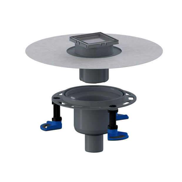 DALLMER Bodenablauf DallDrain Individuell senkrecht DN50 DN100 Edelstahlrahmen 100x100mm 517203