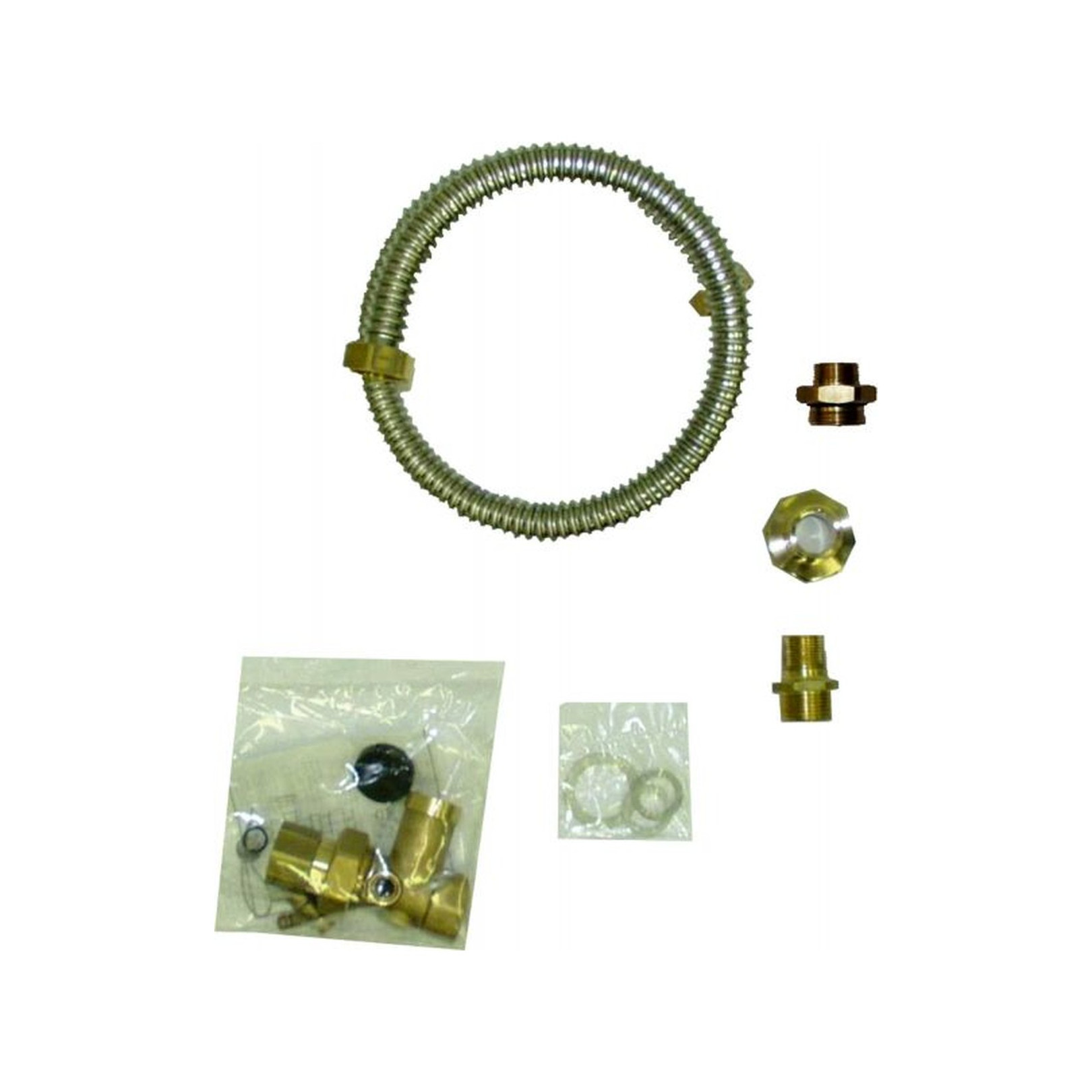 Wolf Anschluss-Set Ausdehnungsgefäß ab 80L Kappenventil 1 Zoll Edelstahlwellrohr 1m Verschraubungen 2012081