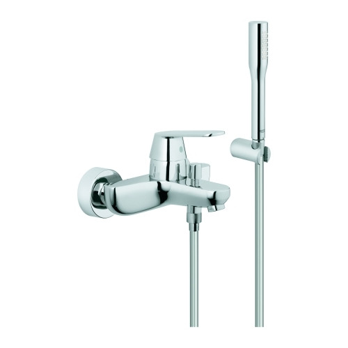 Grohe Einhand-Wannenbatterie Eurosmart C 32832000 Wandmontage Brausegarnitur SilkMove Chrom