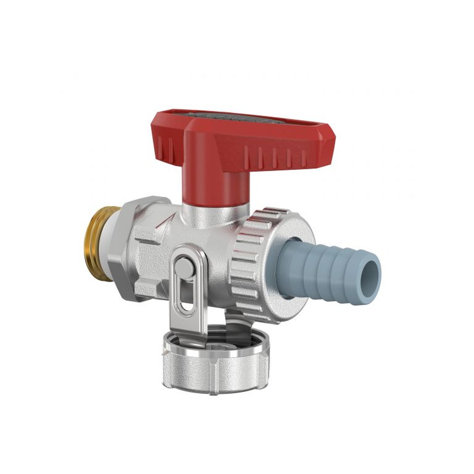 Simplex KFE-Kugelhahn 1/2 Zoll PN16 Durchgang Schlauchverschraubung Flügelgriff F10638