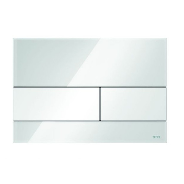 TECE Betätigungsplatte TECEsquare Glas weiss glänzend Zweimengen Tasten 9240800
