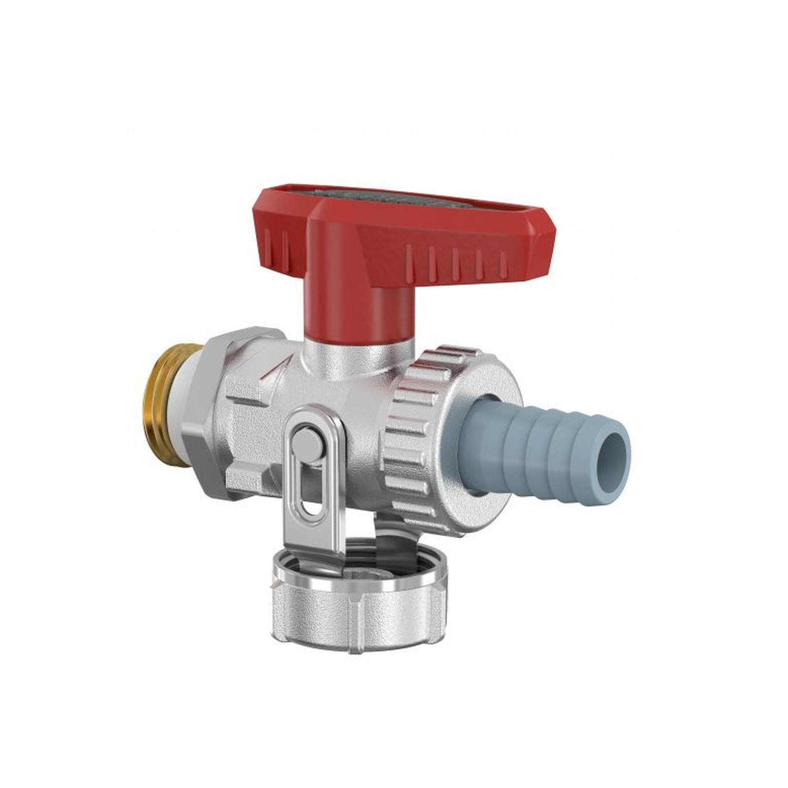 Simplex KFE-Kugelhahn 1/2 Zoll PN16 Durchgang Schlauchverschraubung Flügelgriff F10638