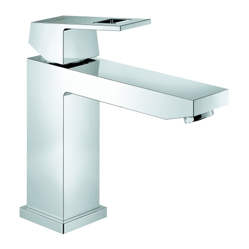 Grohe Einhebel-Waschtischbatterie Eurocube 234 mittelhohe Ausführung glatter Körper Chrom SilkMove 28 mm Keramikkartusche Temperaturbegrenzer 23446000