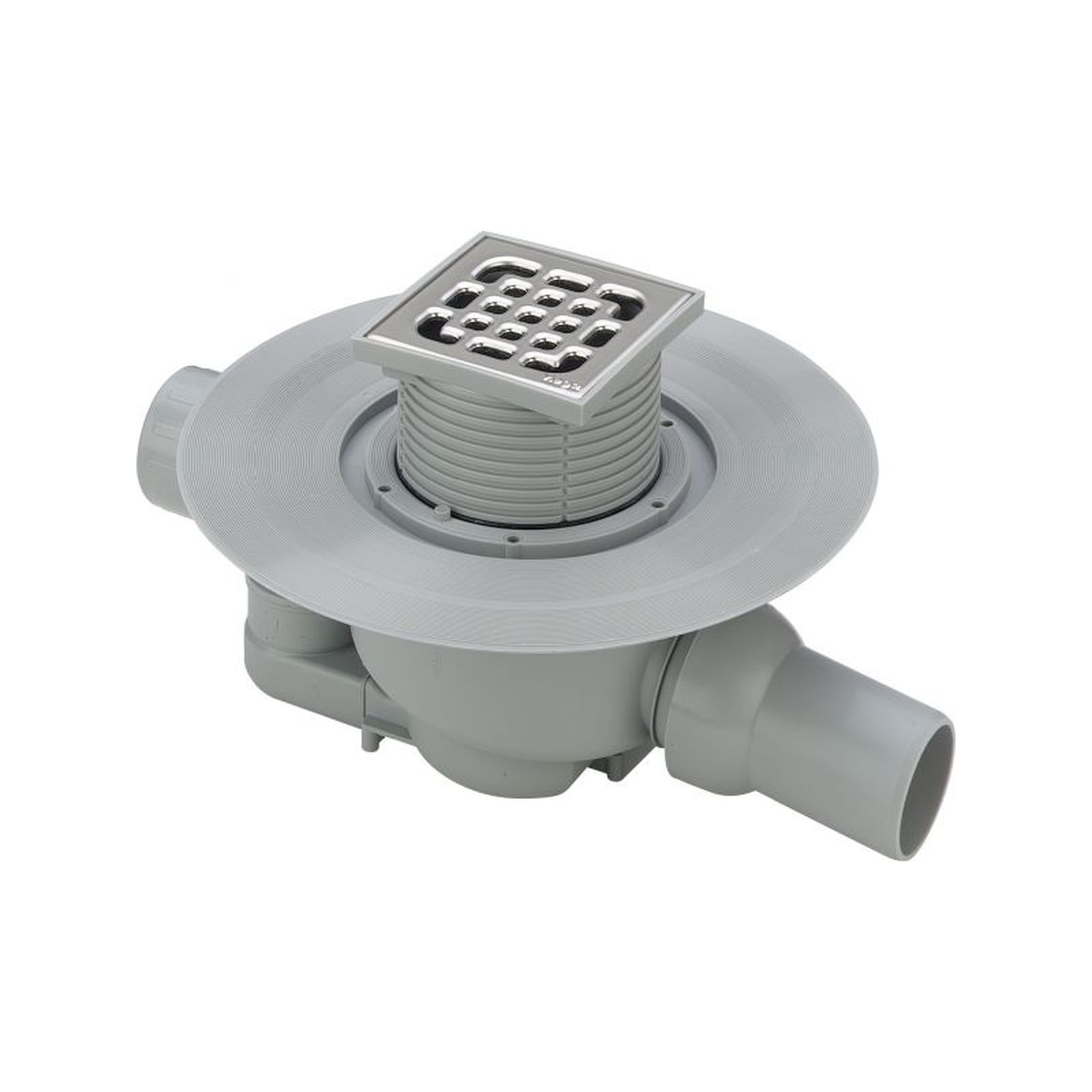 Viega Badablauf 4921.6 DN 40/50 10x10cm Edelstahlrost waagerechter Ablaufstutzen 556921