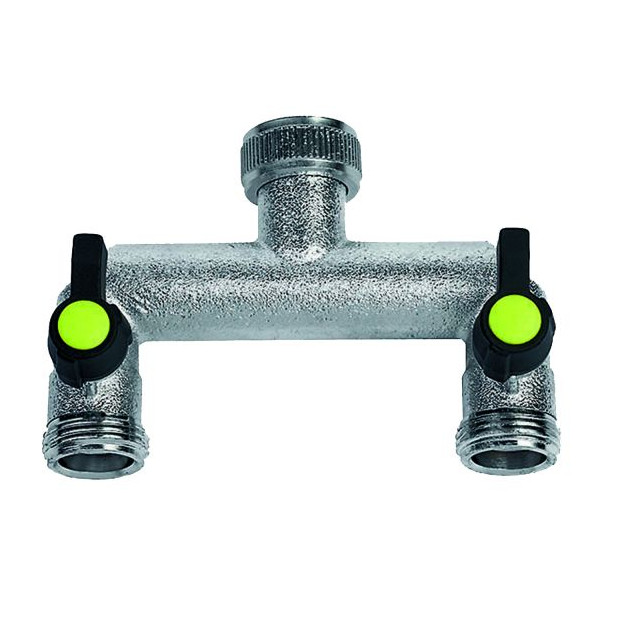 I-WATER 2-Wege-Verteiler verchromt 3-4 Innengewinde 3-4 Aussengewinde regulierbar 73469C