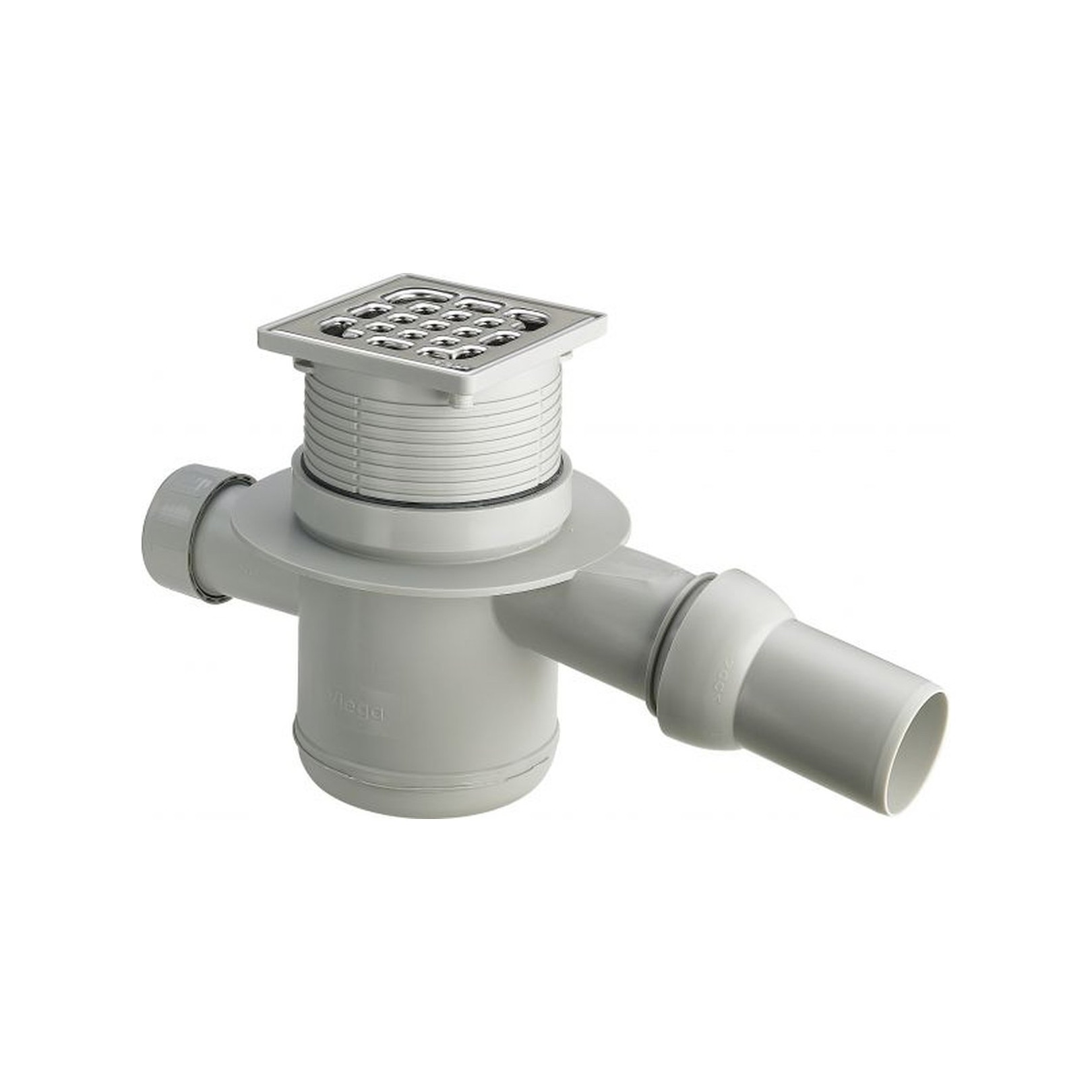 Viega Badablauf Advantix 4921.4 DN 40/50 Edelstahlrost 10x10cm Kugelgelenk waagerecht 556907