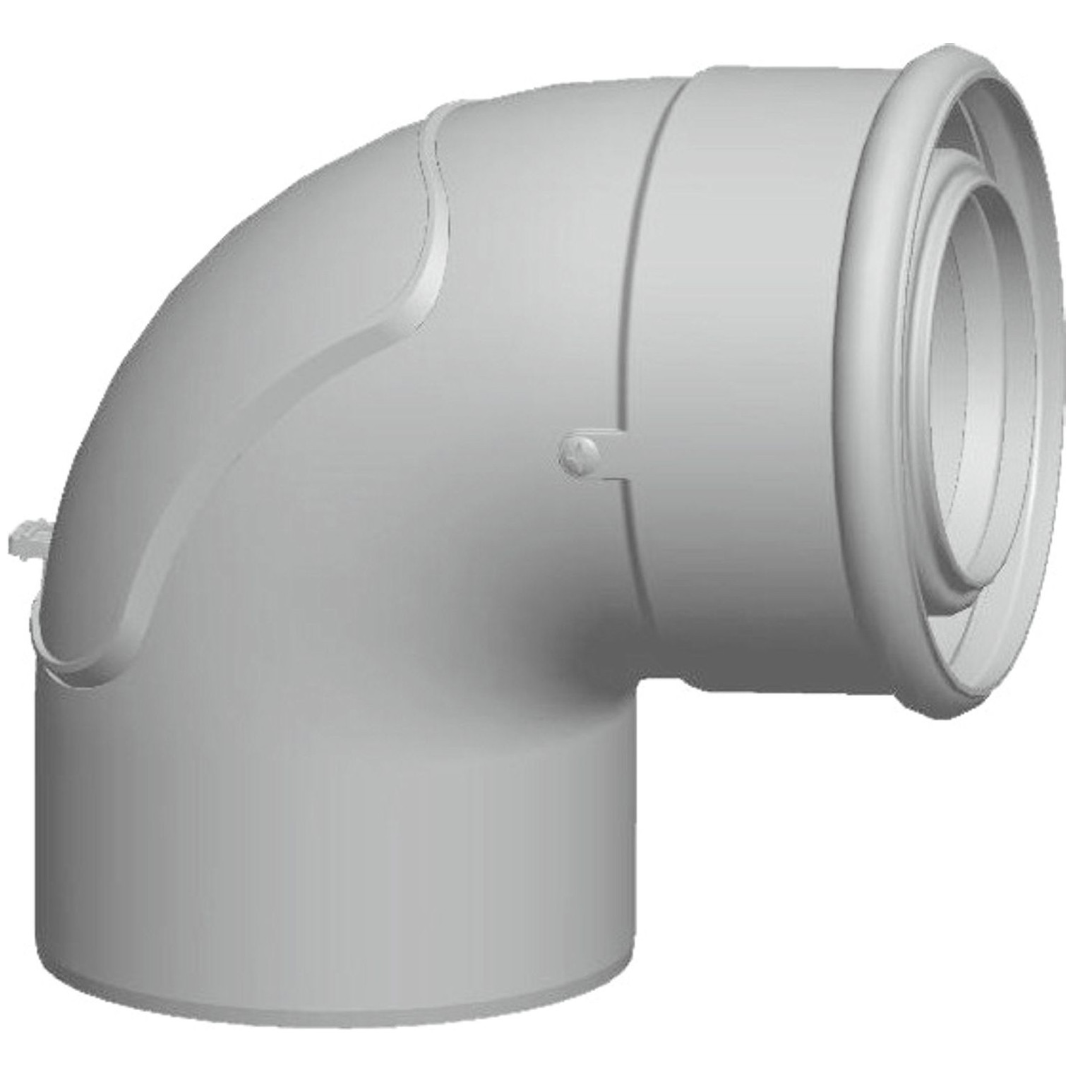 WOLF Revisionsbogen 87 Grad konzentrisch DN80/125 steckbar weiß Metall Polypropylen 2651489