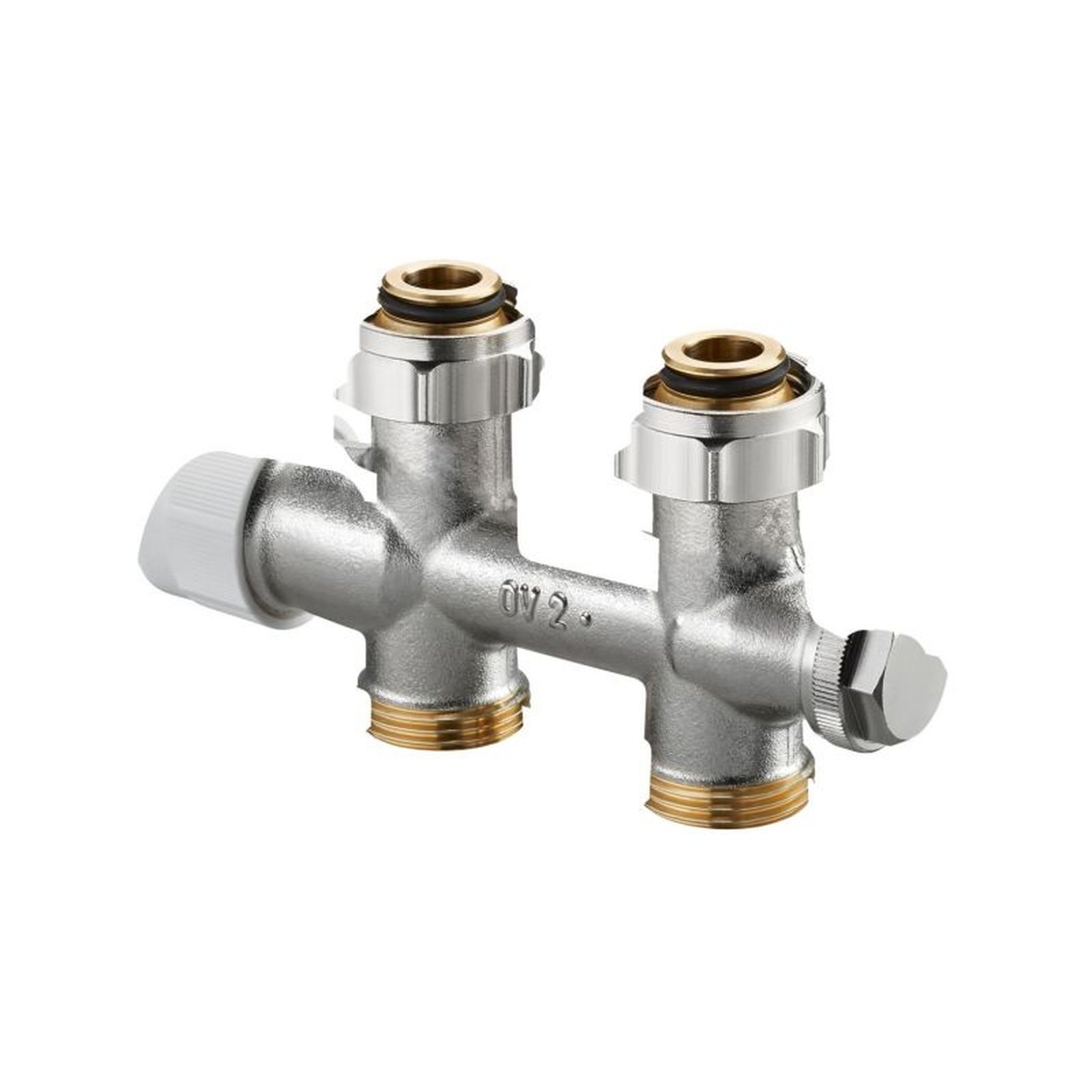Oventrop Anschlussarmatur Multiblock T 3/4 ÜM x 3/4 AG Zweirohr Messing Durchgang 1184013