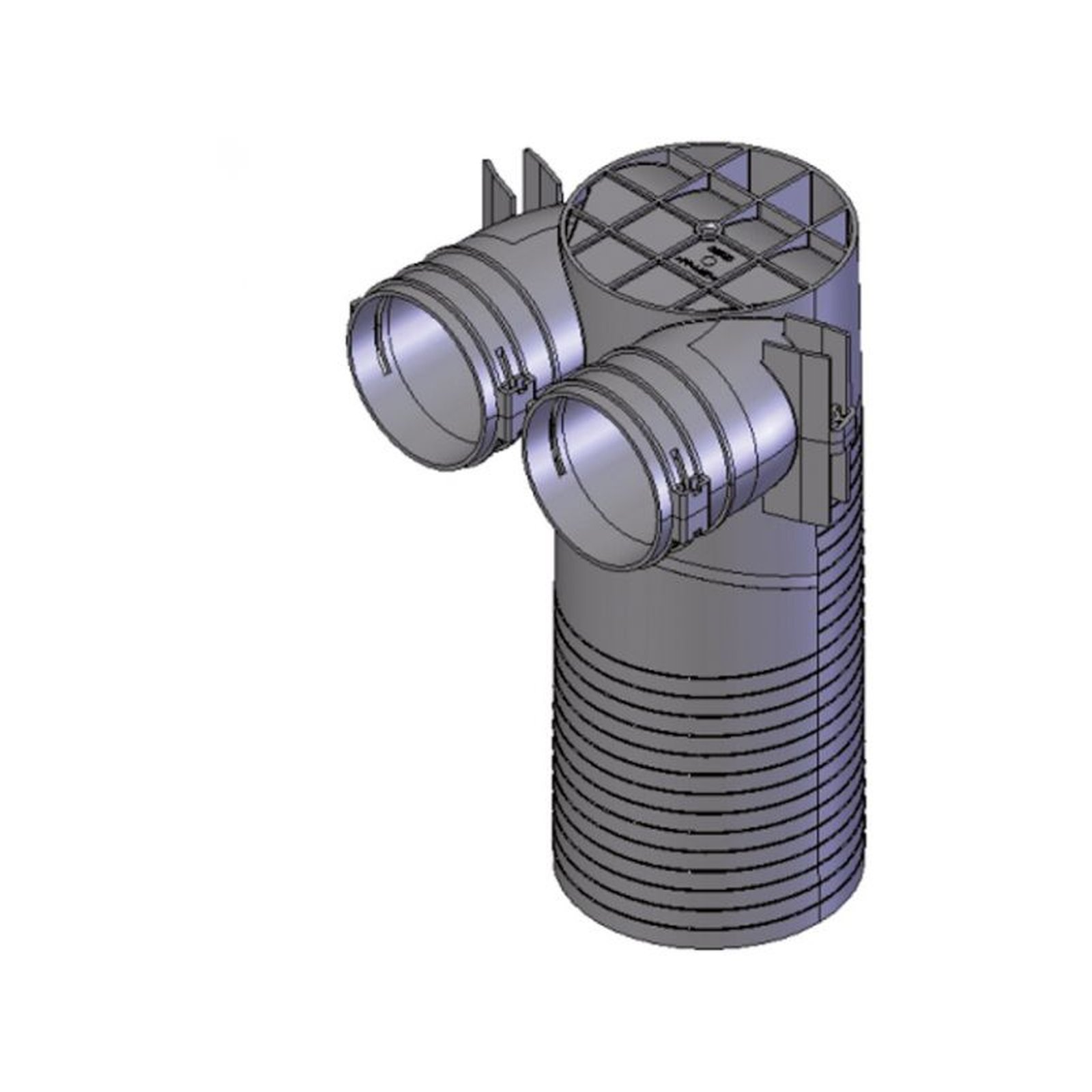Helios Decken Wandkasten FRS-DWK 2-75/125 DN125 Stutzen 240mm Polypropylen 03857