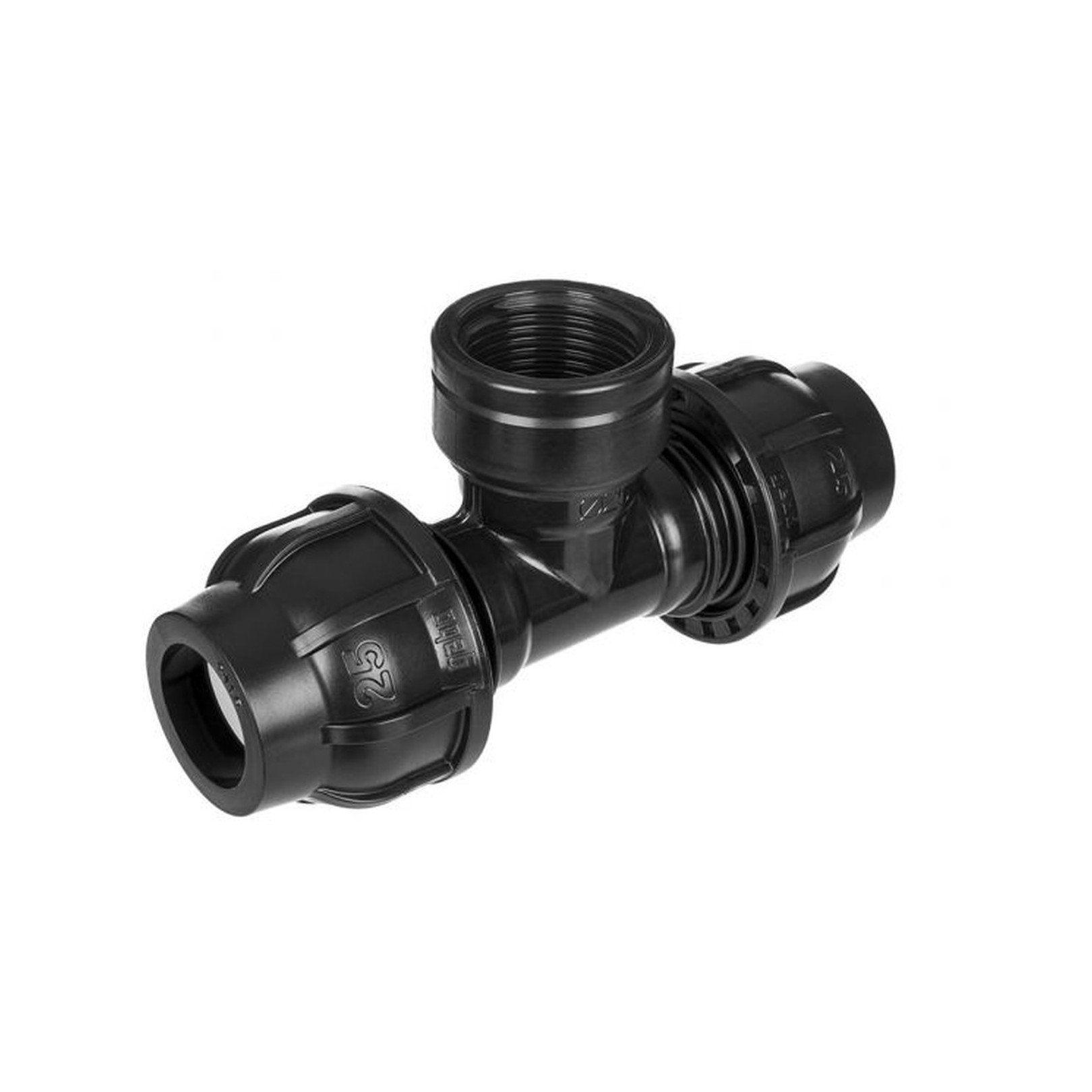 GEBO Klemmverbinder T-Stück Kunststoff PE-Rohr 20mm 1/2 Zoll Innengewinde DVGW geprüft 13042001