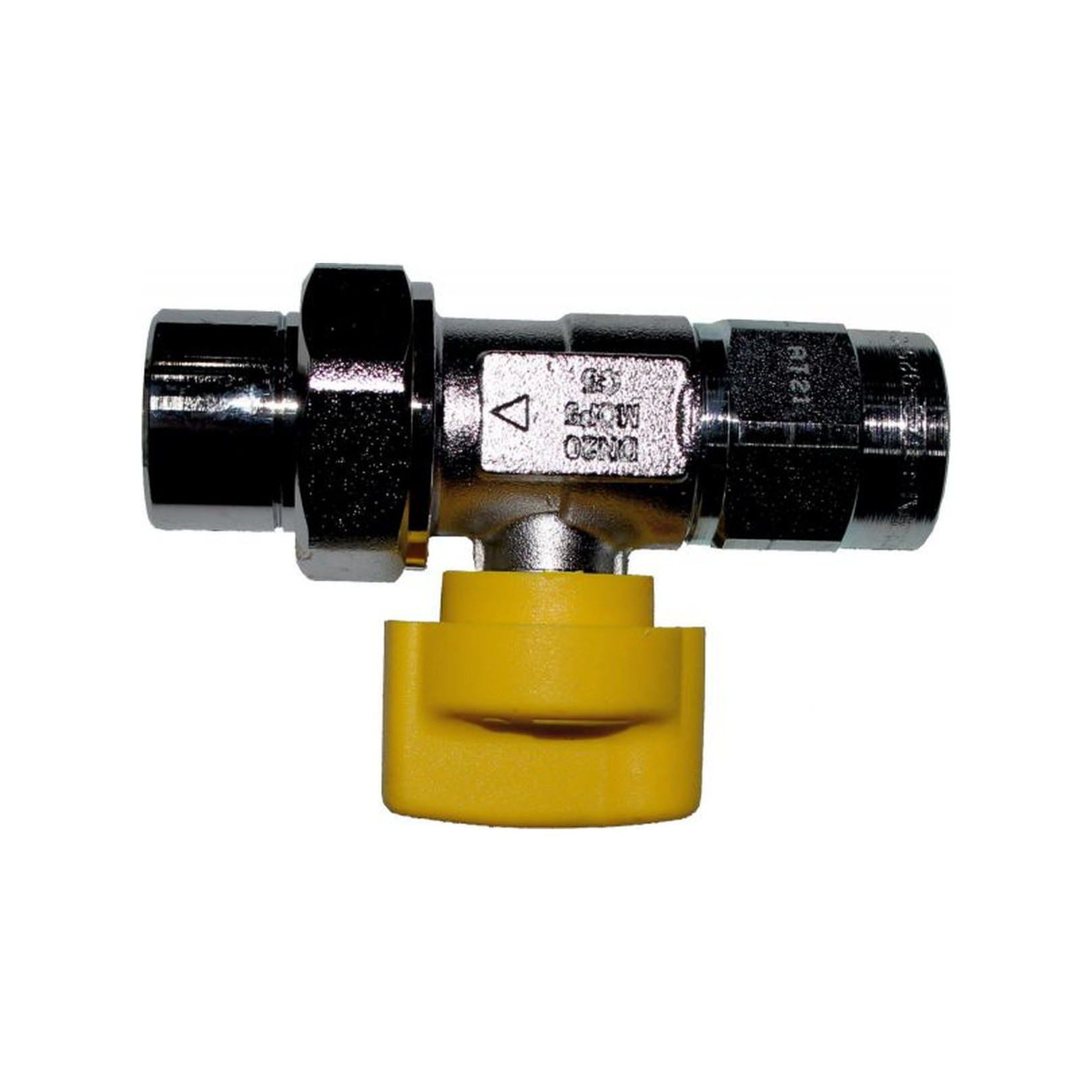 Wolf Gaskugelhahn Durchgangsform Rp 3/4 Zoll DN20 thermische Sicherung verchromt 2011017