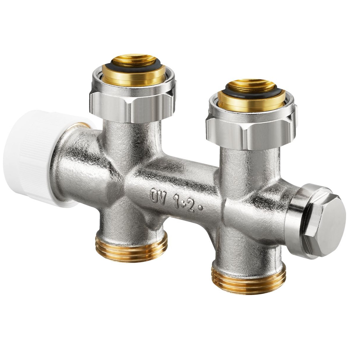 Oventrop Anschlussarmatur Multiblock T 1/2 AGx3/4 AG Messing Durchgangsform Ein Zweirohrsystem 1184033