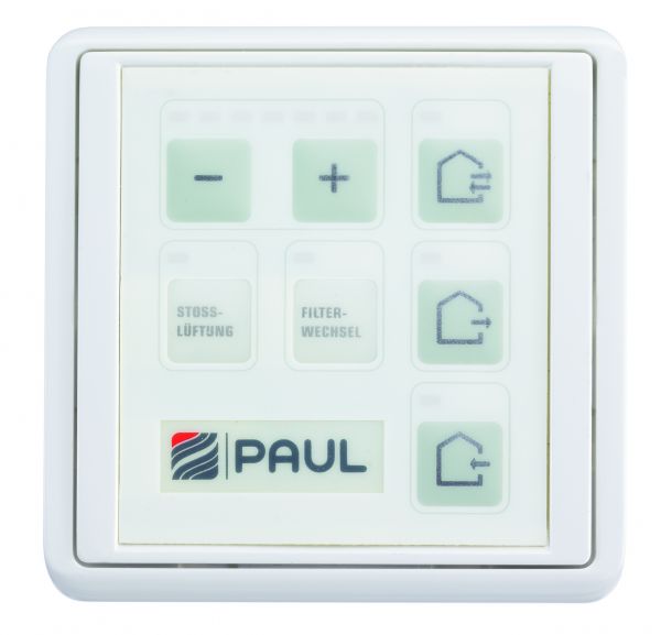 Zehnder Bedieneinheit LED RD Climos Focus Novus Folientastatur RAL9010 521014130