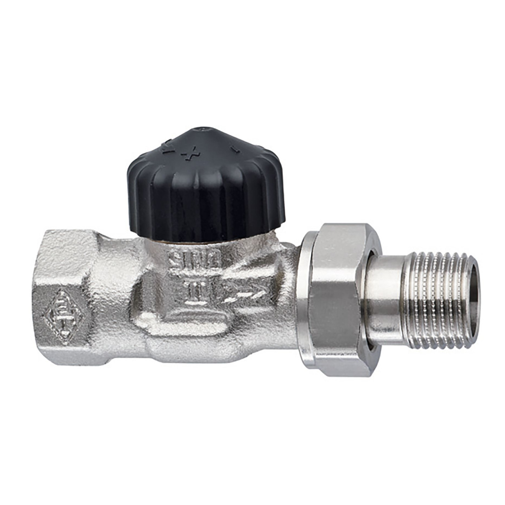 Heimeier Thermostatventil DN25 1 Zoll Rotguss vernickelt Durchgang Innengewinde 2202-04.000