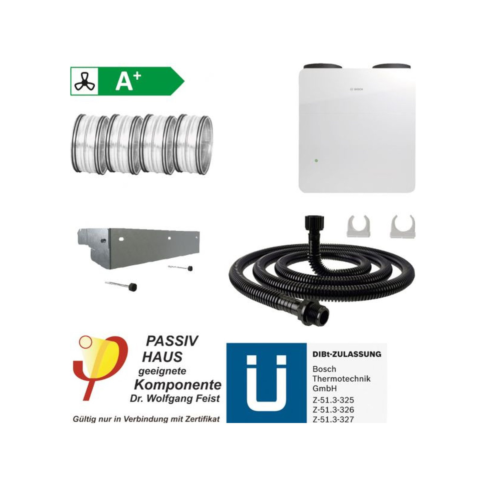 Bosch Wohnungslüftungspaket BOPA VE1 V5001 C 260 Wandkonsolen-Set 7739621979