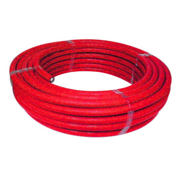 Aluverbundrohr 26x3 mm isoliert 10 mm rot 50 m Rolle DVGW