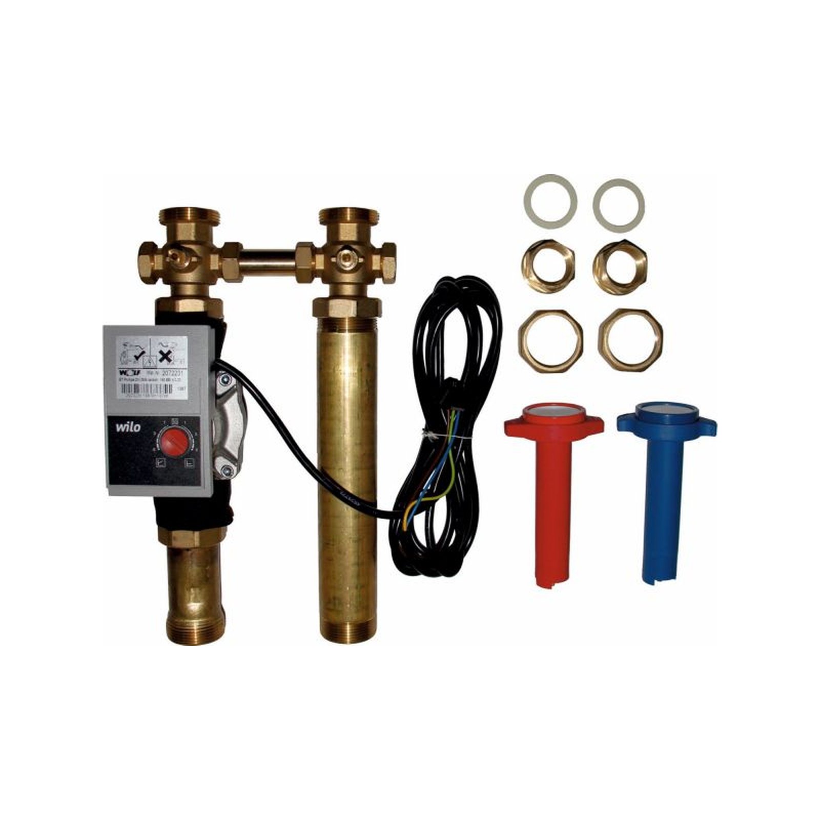 Wolf Verrohrungsgruppe Heizkreis Systemtrennung Sekundärkreis DN25-60 Hocheffizienzpumpe EEI 0.20 selbstregelnd 2072138