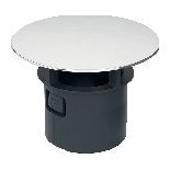 Geberit Ventilabdeckung HWB-Anschluss integrierter Ueberlauf hochglanzverchromt Kunststoff Haarsieb 241993211