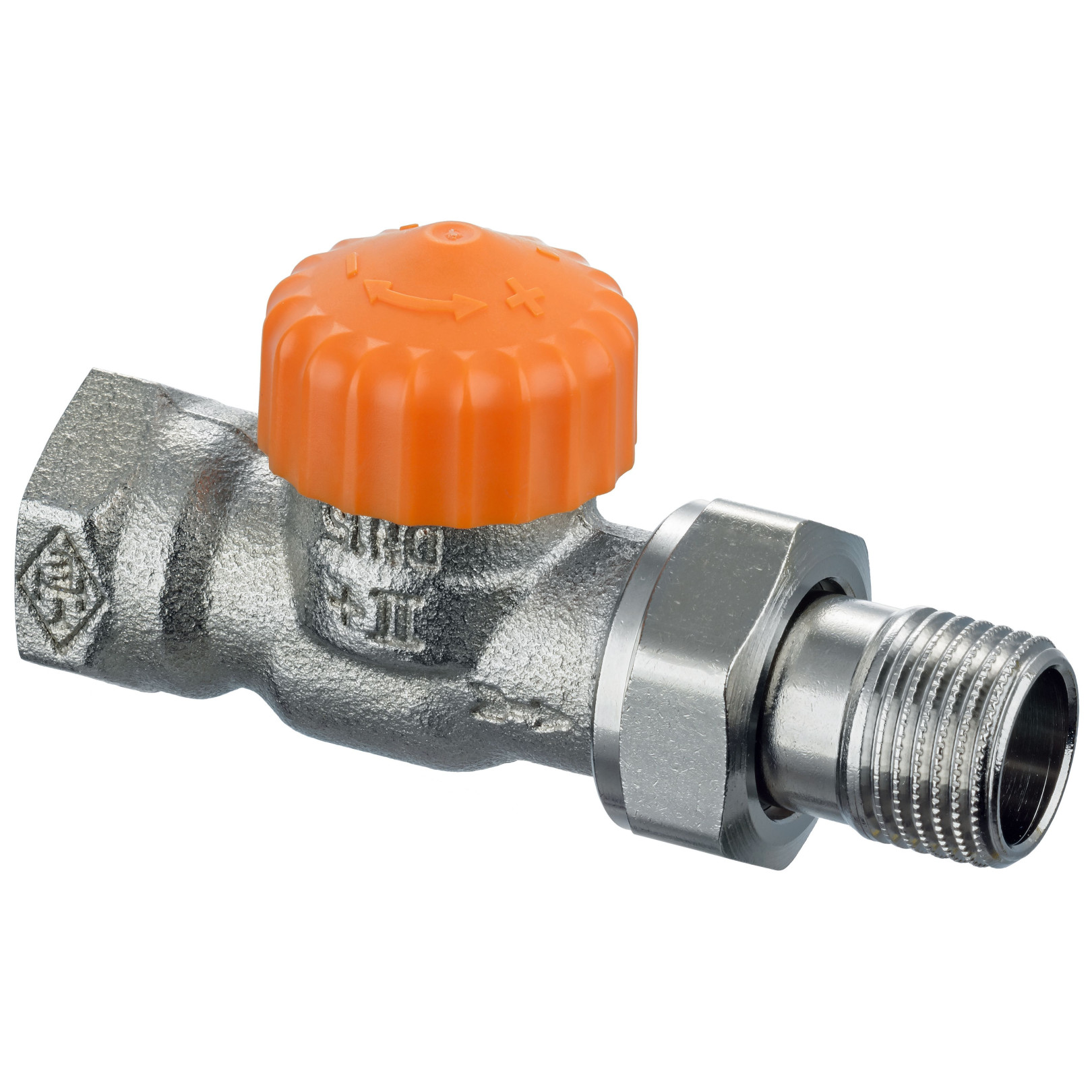 Heimeier Thermostatventil Eclipse DN20 3/4 Durchgangsform automatische Durchflussregelung Rotguss vernickelt 3932-03.000