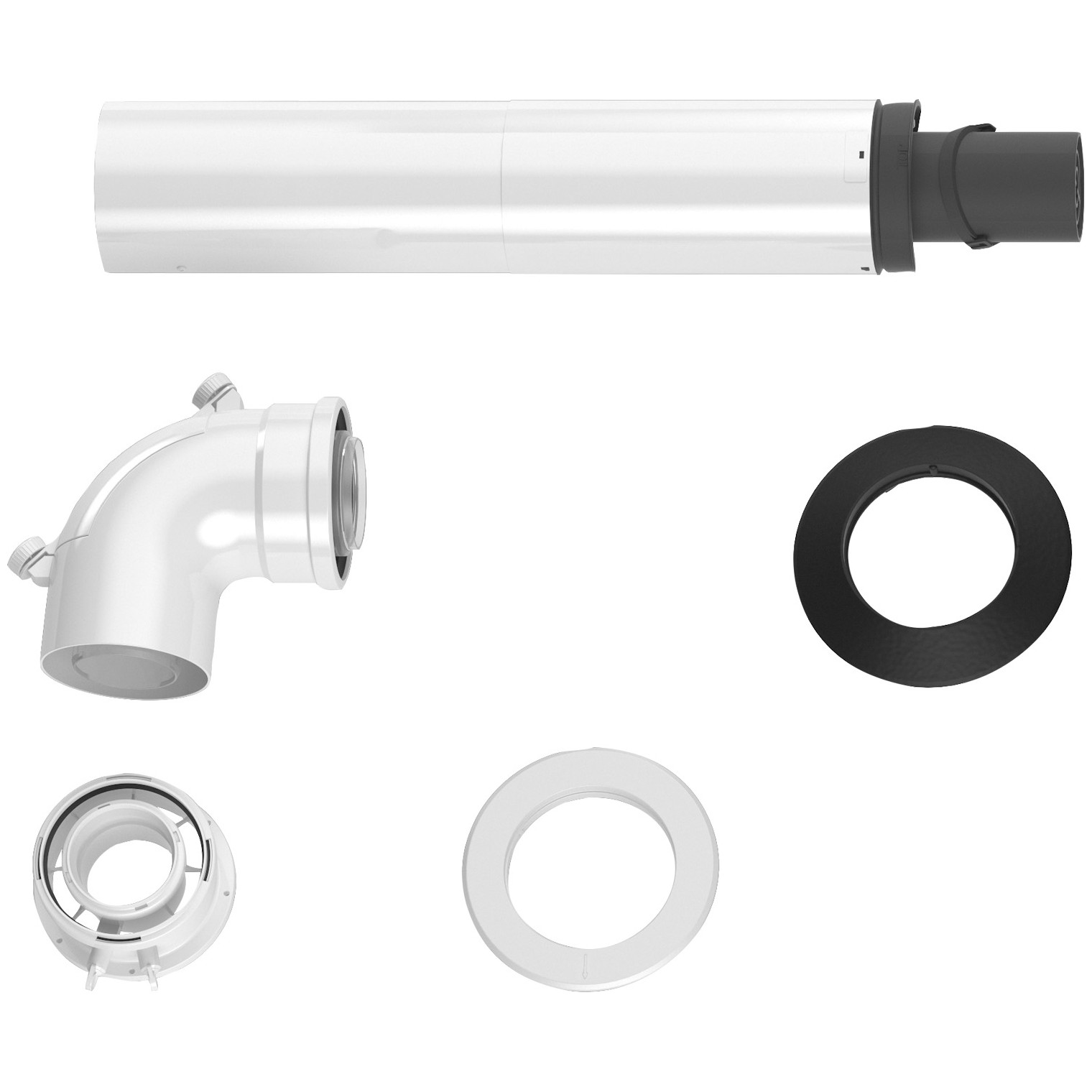 Bosch Abgaszubehör FC-Set60-C13x Grundpaket waagerecht 60/100 mm Luft Abgasführung 7738112496