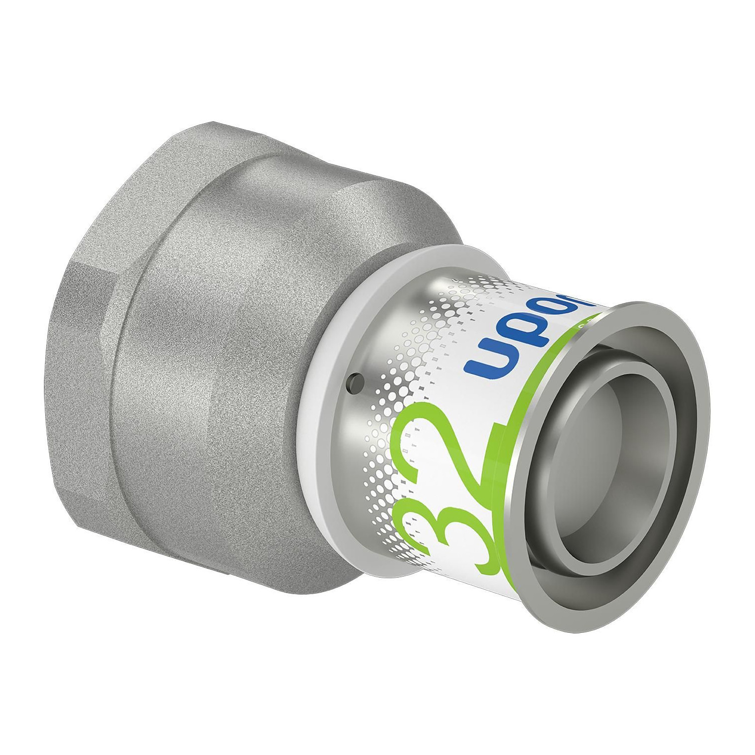 Uponor S-Press PLUS Übergangsmuffe 32 mm DN32 1 1/4 IG Pressmuffe Messing PPSU DVGW 1070522