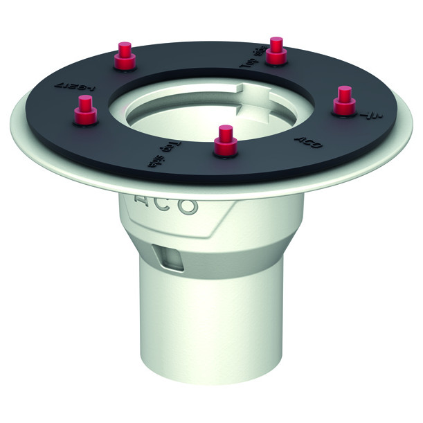 ACO Passavant Bodenablauf Passavant DN100 90Grad 2,0l/s Pressflansch epoxiert 5571.60.20