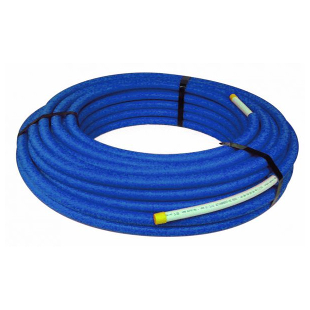 Aluverbundrohr 20x2 mm isoliert 6 mm blau 50 m Rolle DVGW