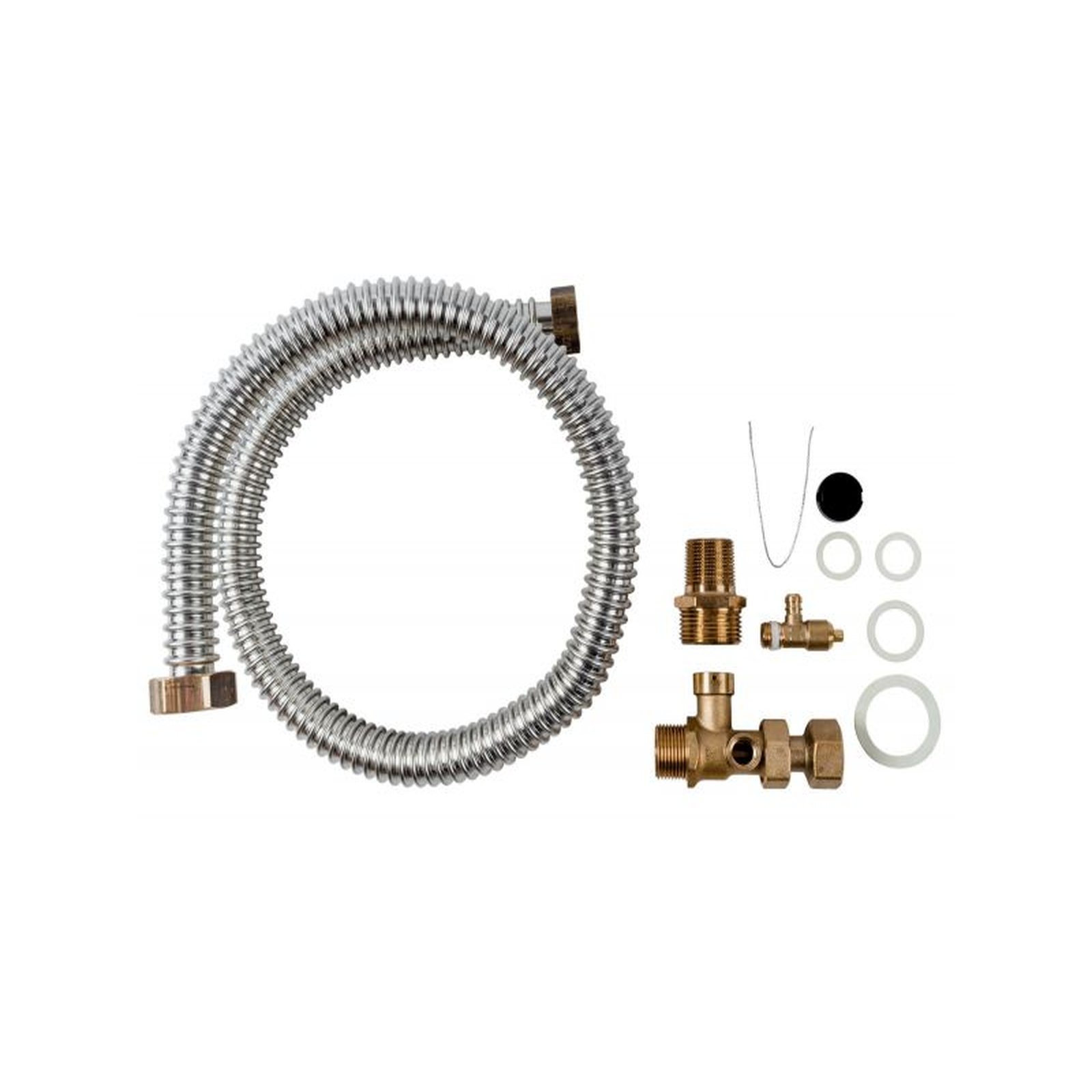 Wolf Anschluss-Set Ausdehnungsgefäße 25-50 Ltr Edelstahlwellrohr 1m Kappenventil 3/4 Zoll 2012080