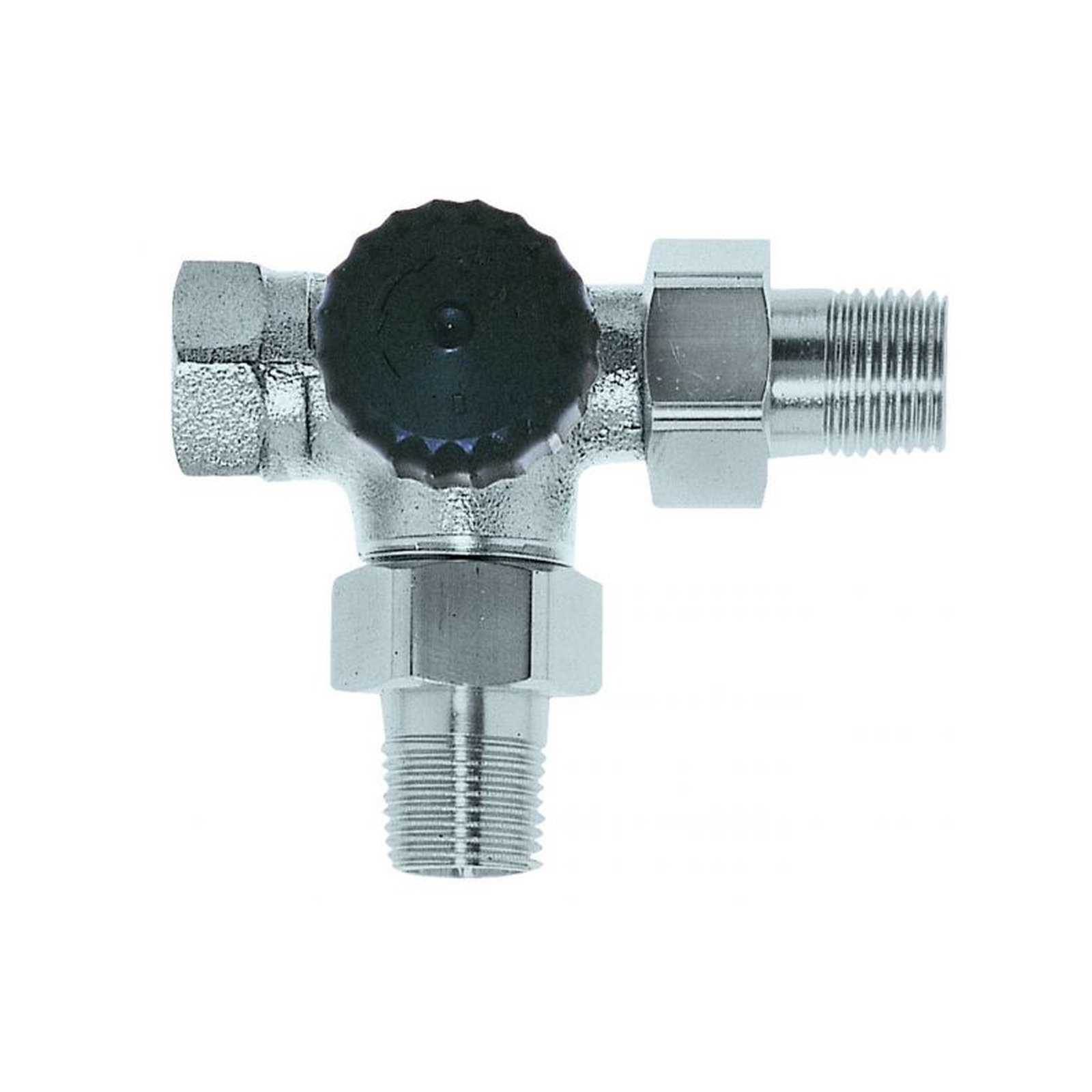 Heimeier Dreiwege Thermostatventil DN15 1/2 Zoll vernickelt Bypass-Steuerung 4151-02.000