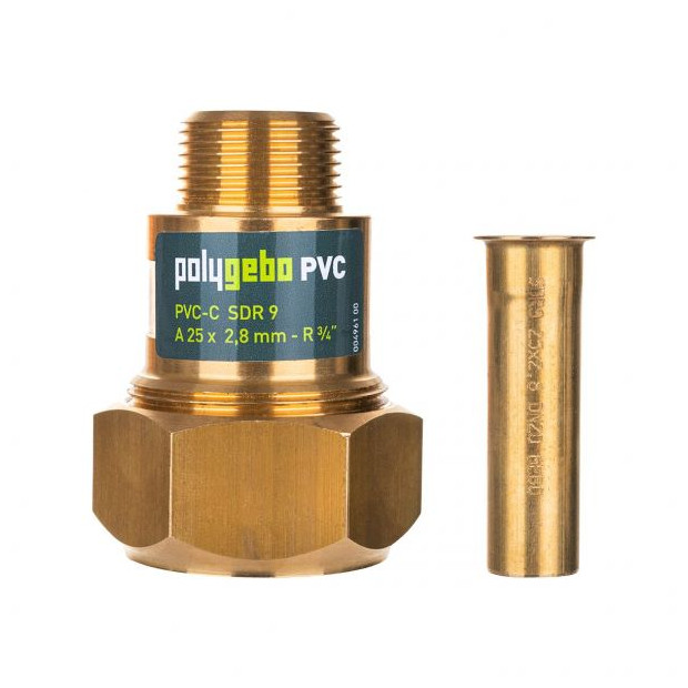 GEBO Messing-Klemmverbinder Serie 331 Typ MAP 25x2,8mm 3/4 Zoll PVC-C SDR9 16331000225