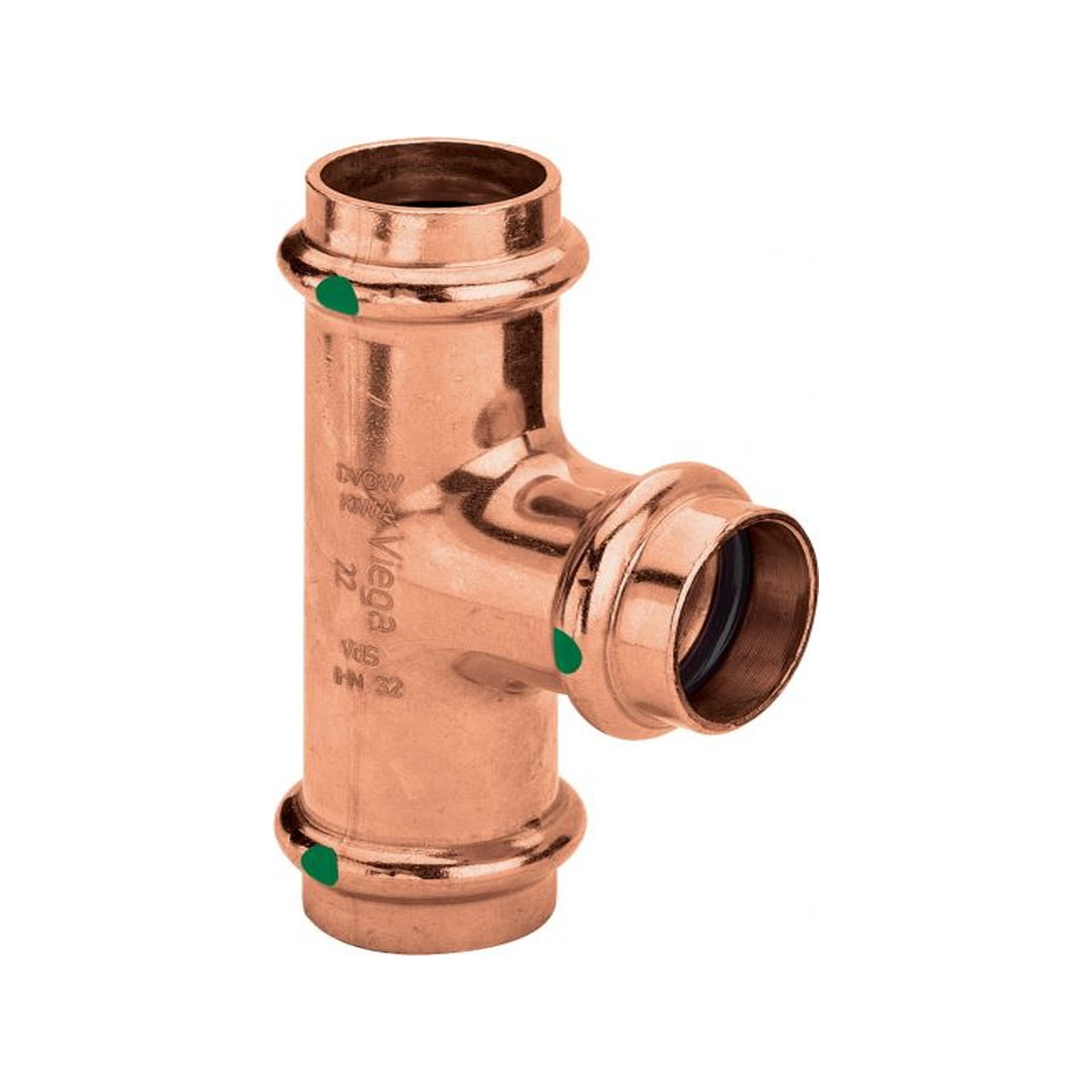 Viega Pressfitting Kupfer T-Stück Profipress 2418 35x35x28 mm V-Kontur SC-Contur EPDM 365080