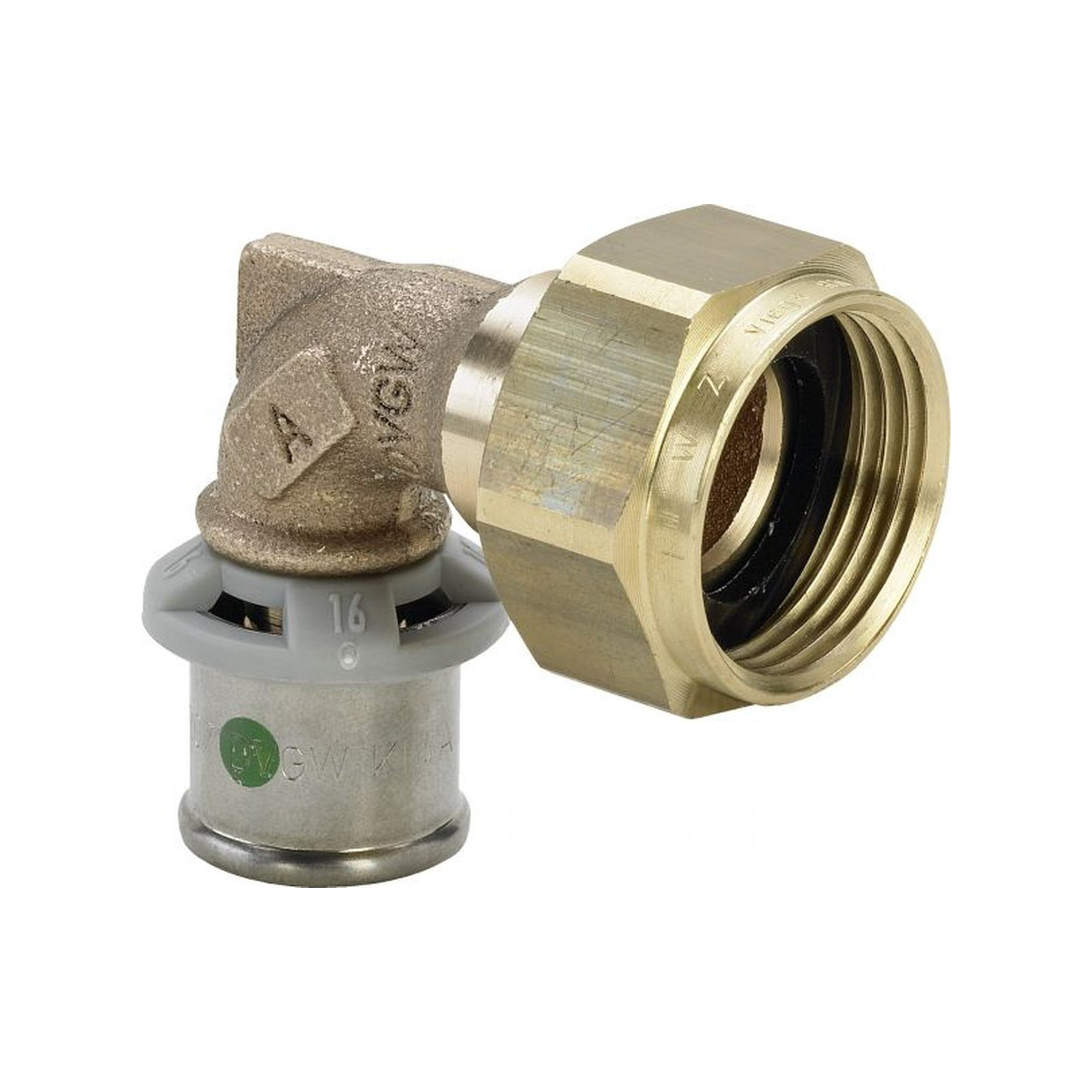 Viega Pressfitting Sanfix P 2155 Winkelverschraubung 16mm x 1/2 Zoll Rotguss SC-Contur EPDM 457969