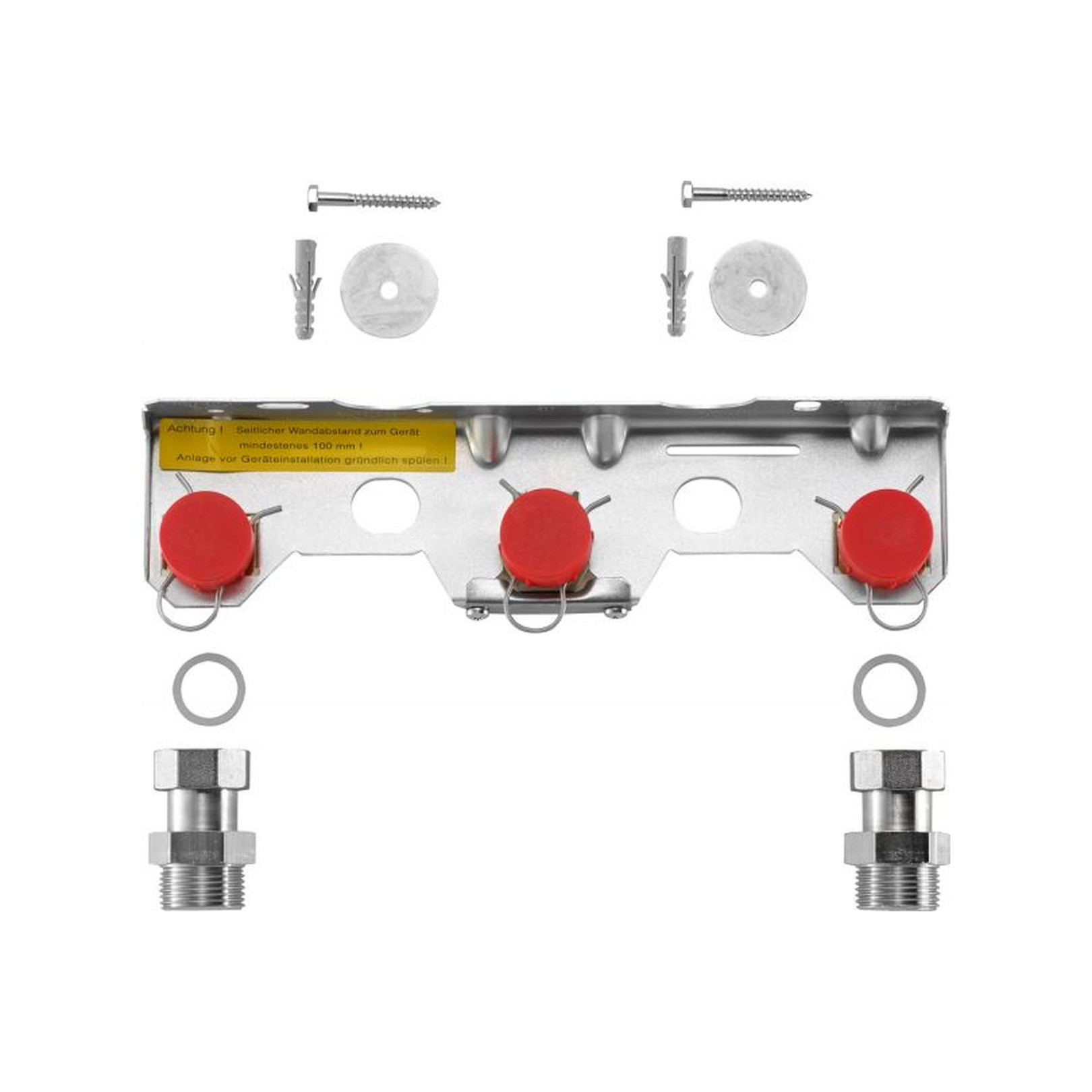 Bosch Montageanschlussplatte Erdgas Nr. 759 GC9800i W Heizungsbauergeräte 20–50 kW Anschlussverschraubungen Heizkreis R 1 Gasanschluss R 3/4 7719001771