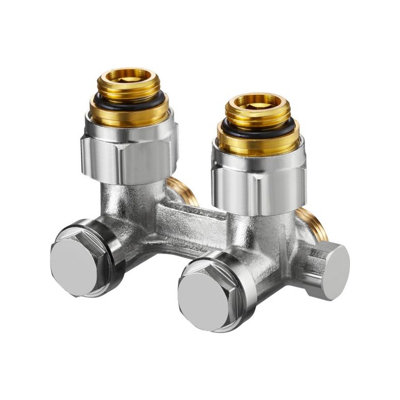 Oventrop Absperrwinkelverschraubung Multiflex F 1-2-AGx3-4-AG vernickelt Entleerung 1015994