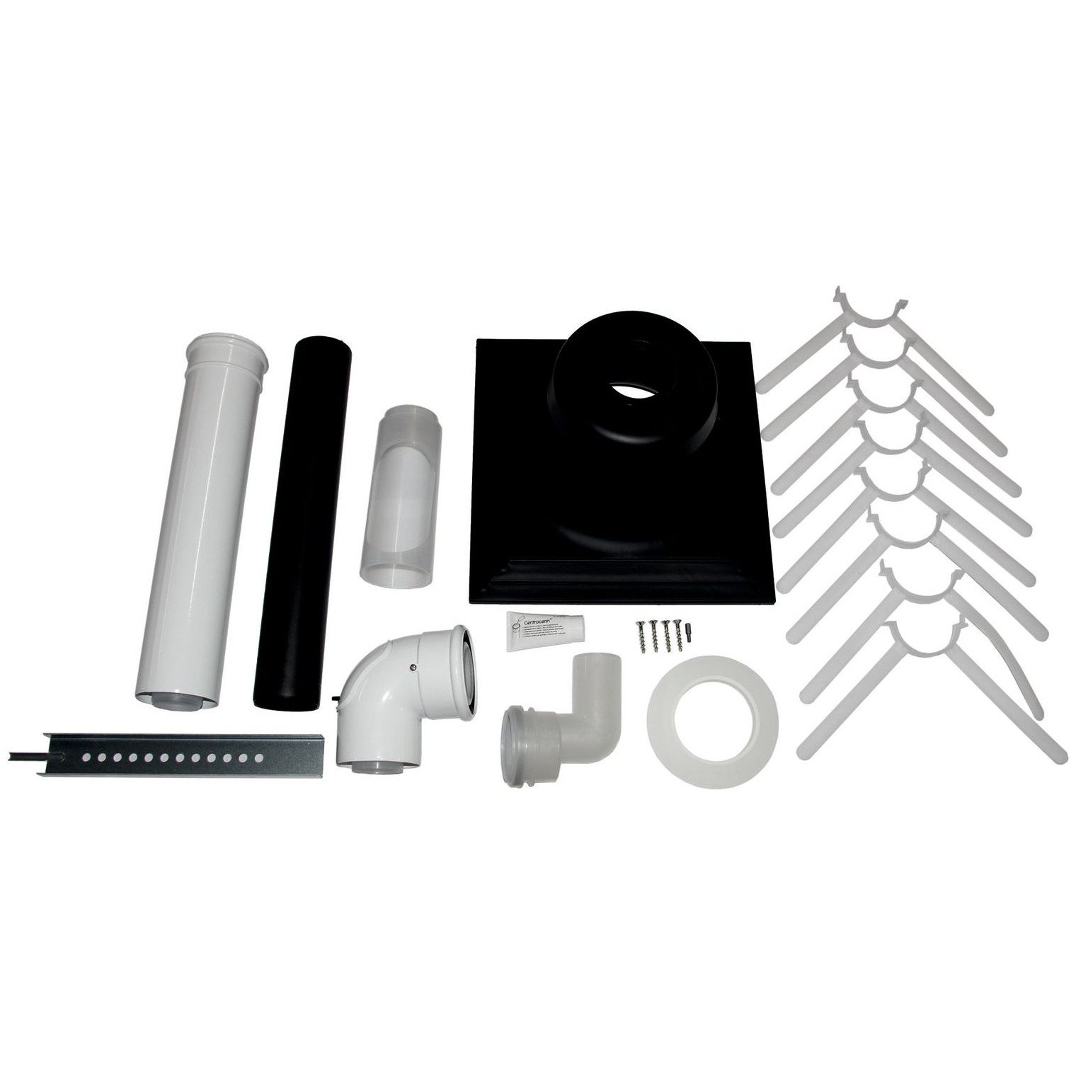 WOLF Anschluss-Set C93x DN60/100 starr Schacht DN80 Kunststoffabdeckung konzentrisch 2651752