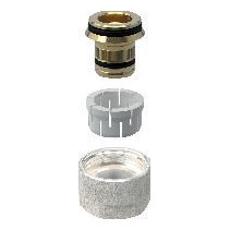 Geberit Anschlussverschraubung FlowFit Eurokonus d16 G3-4 Messing vernickelt 619055001