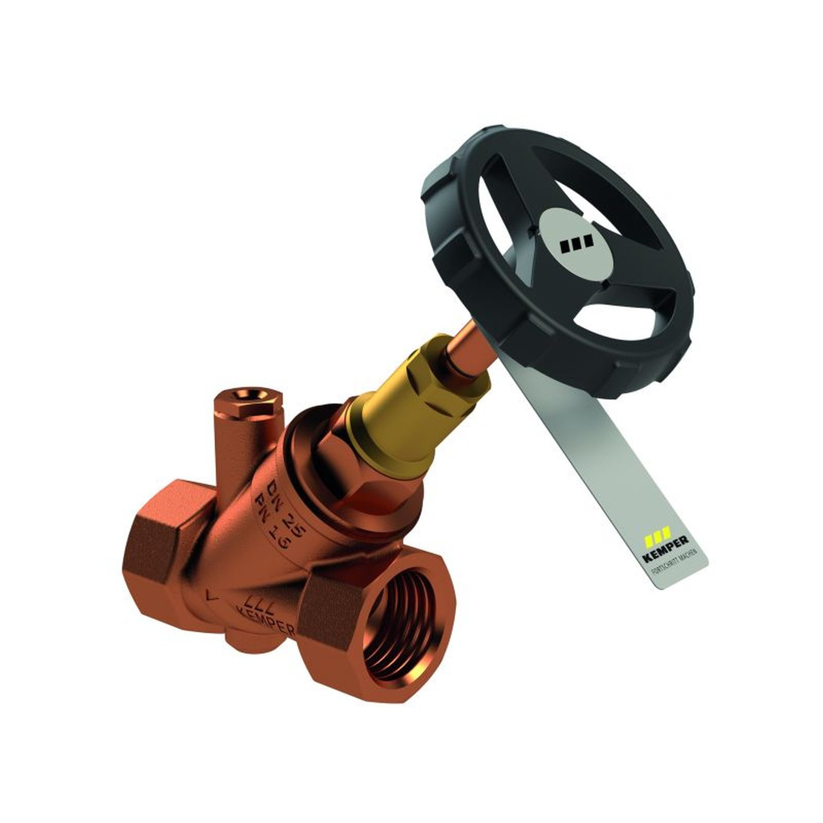 Kemper WESER Freistrom-Absperrventil Figur 190 02 DN32 IG Entleerstopfen RG 1900203200