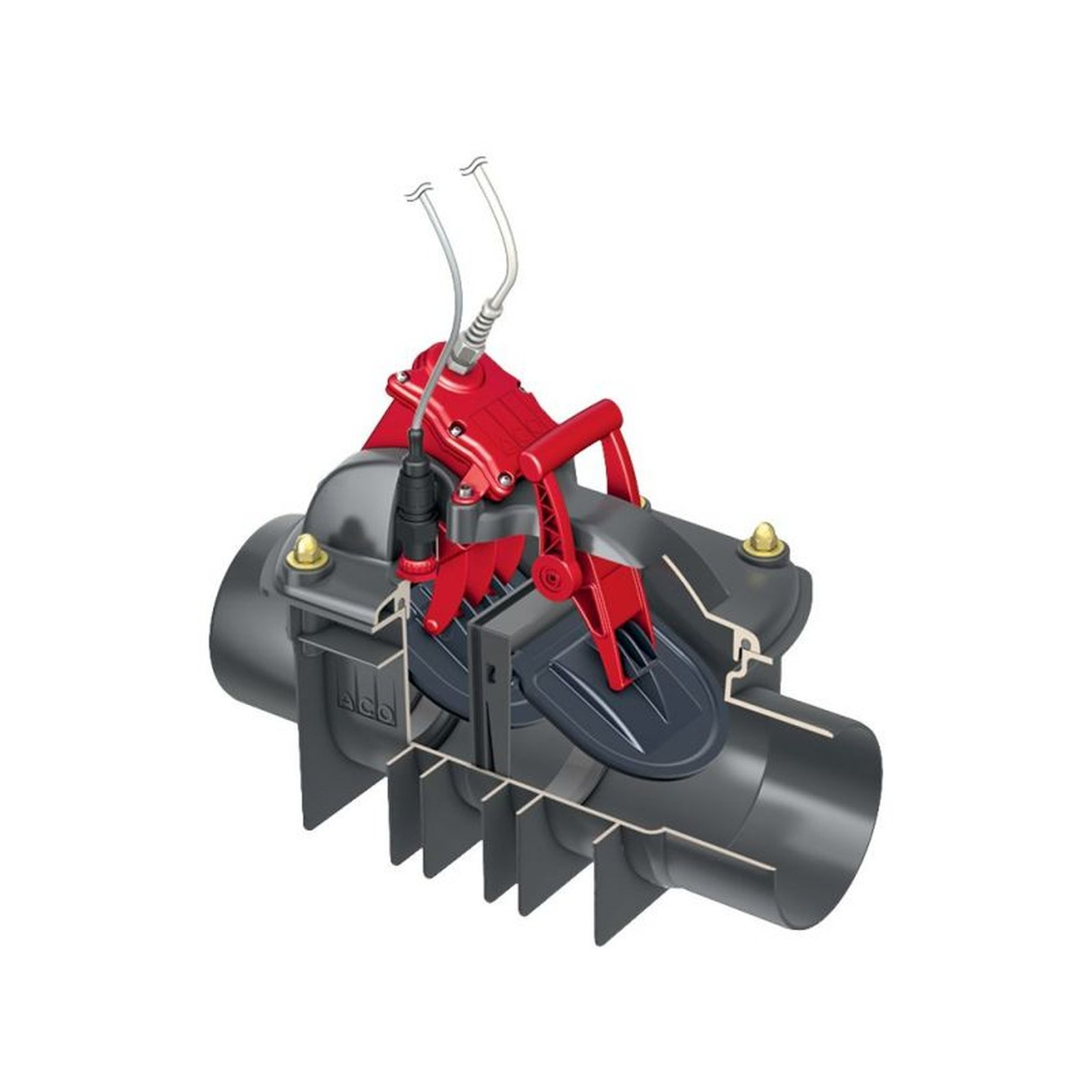 Aco Passavant Quatrix-K DN150 Typ 3F Rueckstauautomat IP68 Notstrom 620369