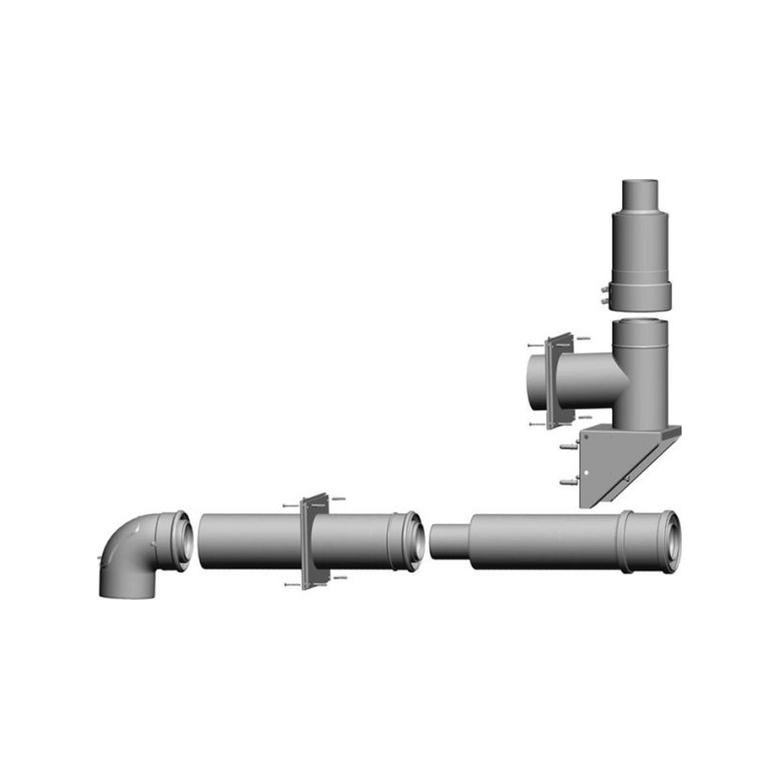 Wolf Abgasleitung Bausatz C53x Fassade DN60/100 raumluftunabhängig Revisionsbogen 87 Grad 2651907