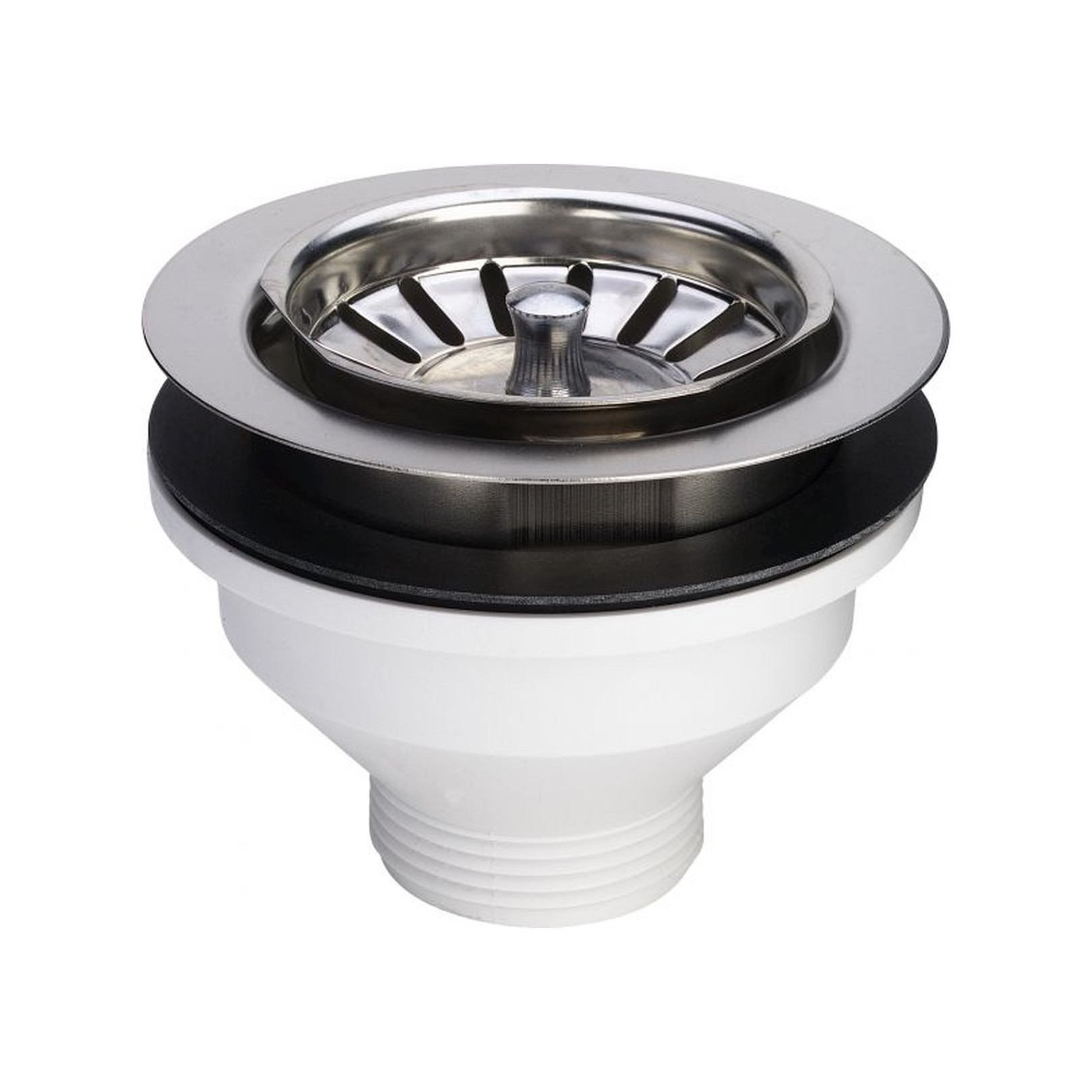 Viega Ablaufventil 7128 1 1/2 Zoll 114.5 mm Sieb Höhe 60 mm Kunststoff Körbchen Edelstahl 109967