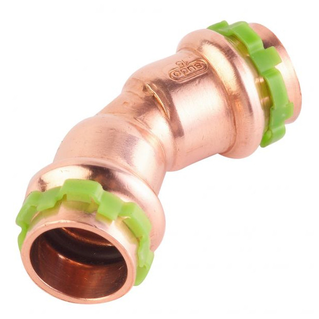 AALBERTS Pressfitting SEPPELFRICKE SudoPress VC04 45Grad Bogen Kupfer 18mm LBP-Funktion 6670279