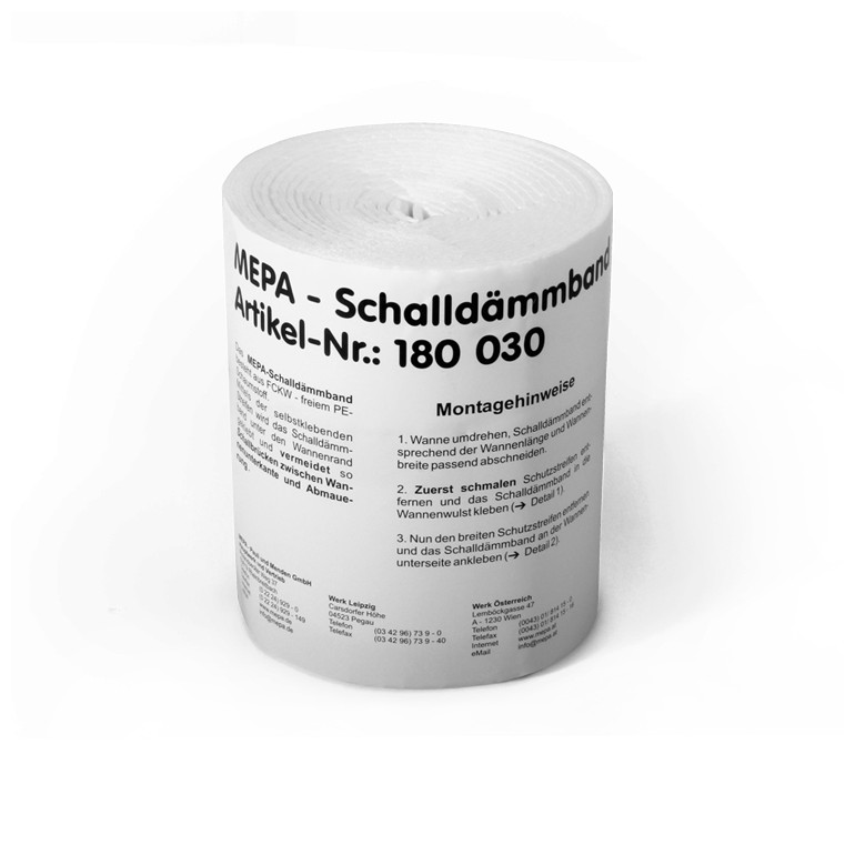 MEPA Schalldämmband DUO 180030 Fixlänge 3,30m selbstklebend PE-Schaumstoff Silikonfolie 180030