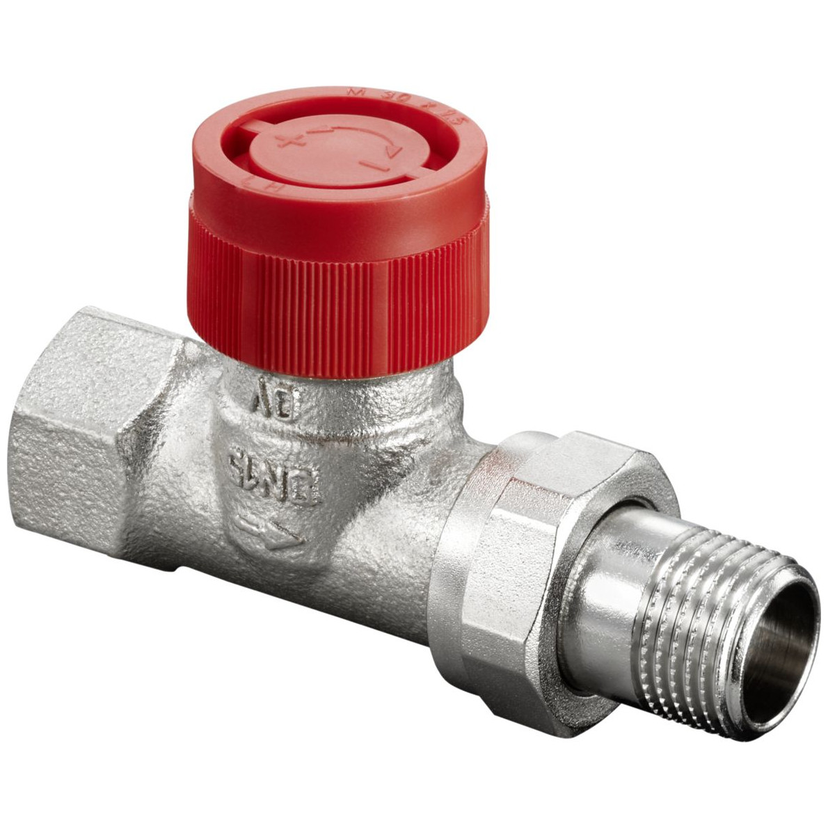 Oventrop Thermostatventil AF DN15 Durchgang Feinstvoreinstellung Rotguss Messing vernickelt 1180704