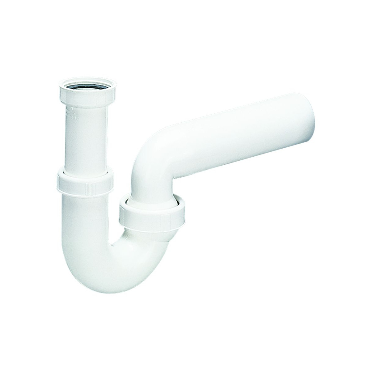Dallmer Spülen-Röhrensiphon Typ 100/0 DN40 1 1/2 Zoll Kunststoff PP Kugelgelenk Weiß 010216