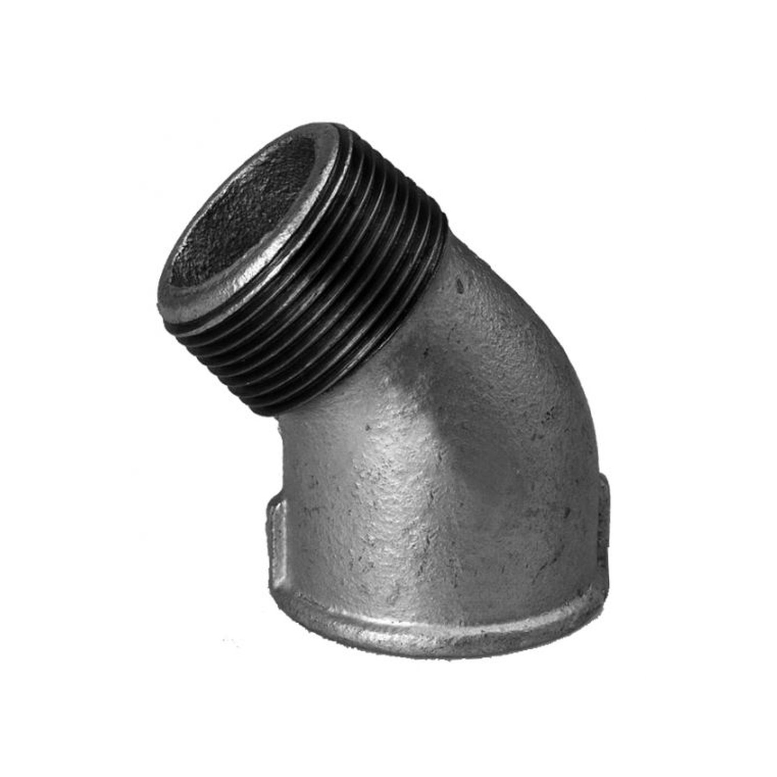 Temperguss-Winkel Nr.121 2" 45 Grad, mit I/A, verzinkt