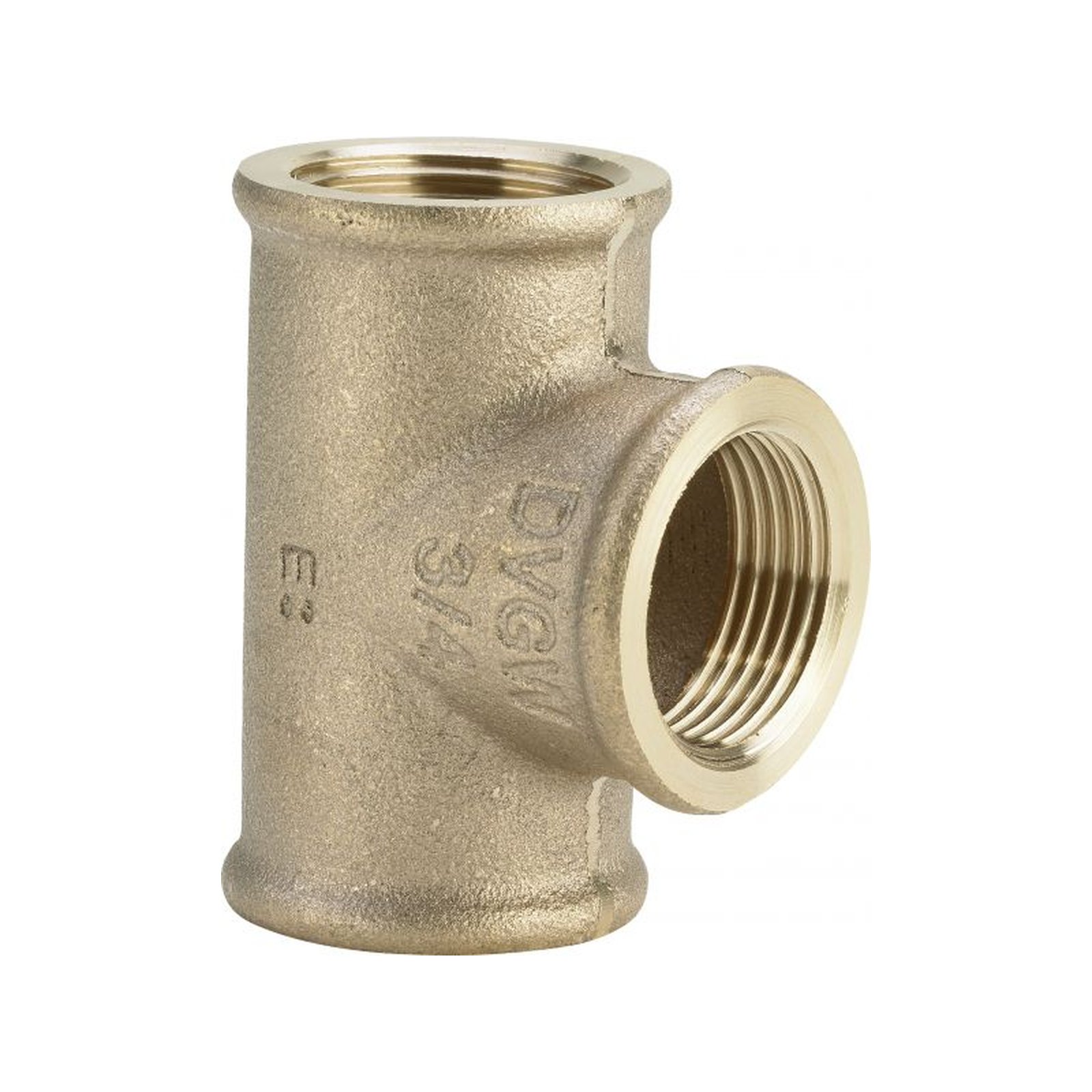 Viega Rotguss T-Stück Gewindefitting Typ 3130 reduziert 1 x 1/2 x 1 Zoll DVGW 362515