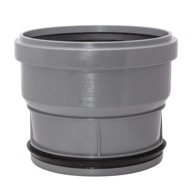 Airfit Steckmuffe DN160/160 PP konzentrisch gerade 1-teilig geprüft DIN 4102-B2 160160S