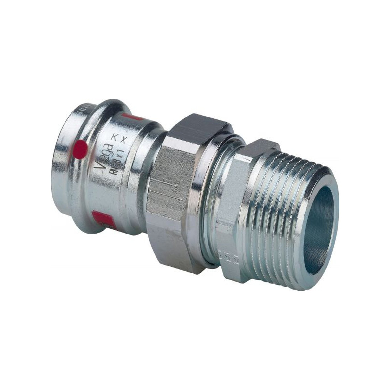 Viega Verschraubung Prestabo 22 mm x R 3/4 Stahl unlegiert flachdichtend SC-Contur Mehrkant 559250